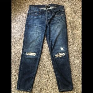 Abercrombie & Fitch Button-fly Straight Distressed Sequence-hole Jeans Size 25